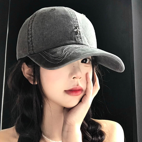 复古十字花棒球帽女2026新款软顶