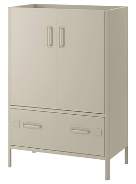 宜家国内代购伊朵森 橱柜附柜门和抽屉，米黄色，80x47x119 厘米