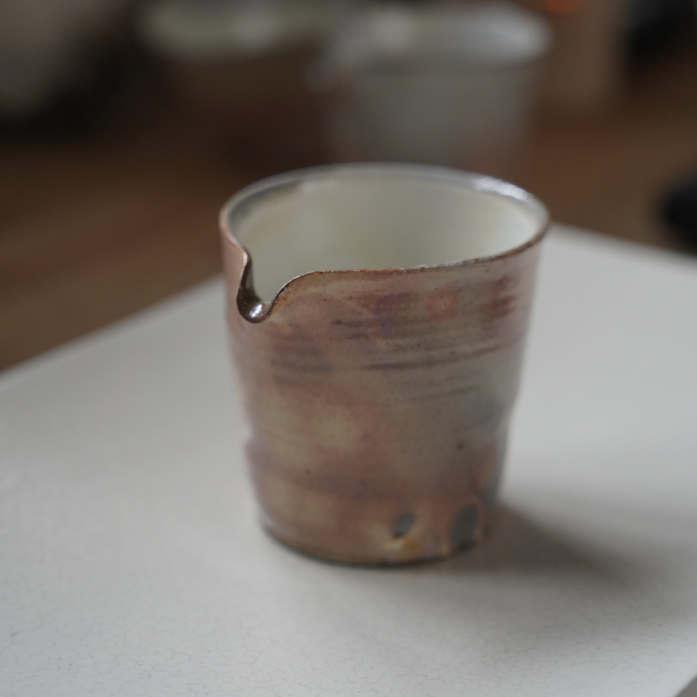 钟友健手作 鹿斑匀杯公道杯 粉引分茶分酒 保温聚香