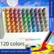 掌握软头直液式 丙烯马克笔120色不透色可叠色儿童小学生水彩笔24