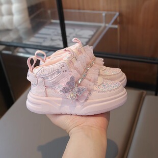 秋冬中帮儿童运动鞋 2025新款 女童板鞋 奥特莱斯outlets折扣店清仓