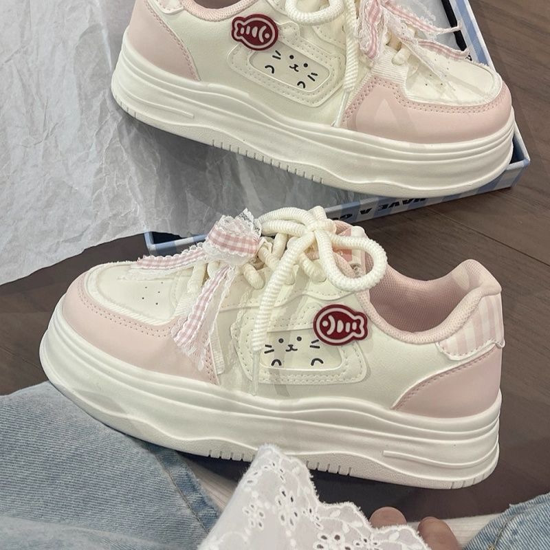 奥特莱斯outlets折扣店清仓 厚底小白鞋女儿童2025新款学生面包鞋