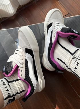 knu skool面包鞋黑白紫撞色低帮板鞋VLT高端线复古休闲鞋