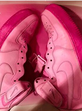 球鞋定制Dip-Dye DIY AF1全白浸染做旧染色玫红灰色桔色紫色蓝色