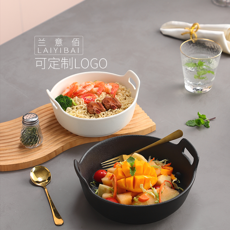 高颜值日式双耳汤碗泡面碗