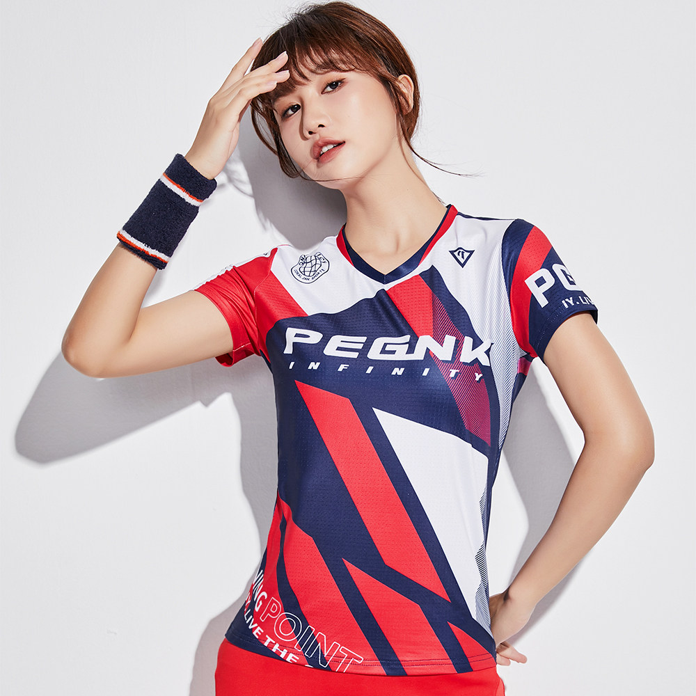 佩琪酷2026新款羽毛球服女运动套装速干透气上衣短袖队服团购定制