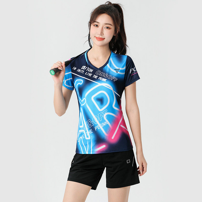 佩琪酷2026夏季新款羽毛球服速干比赛训练服男女短袖定制运动套装