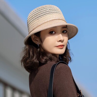 帽子女春夏薄款百搭时尚防晒帽子女款2026新款显脸小可折叠遮阳帽