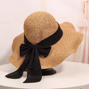 夏季 防嗮遮陽沙灘帽海邊度假太陽帽 戶外出游大檐草帽子女百搭韓版
