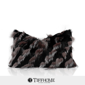 TIFFHOME轻奢样板房设计师皮草黑咖兔毛腰枕沙发客厅定制抱枕靠垫