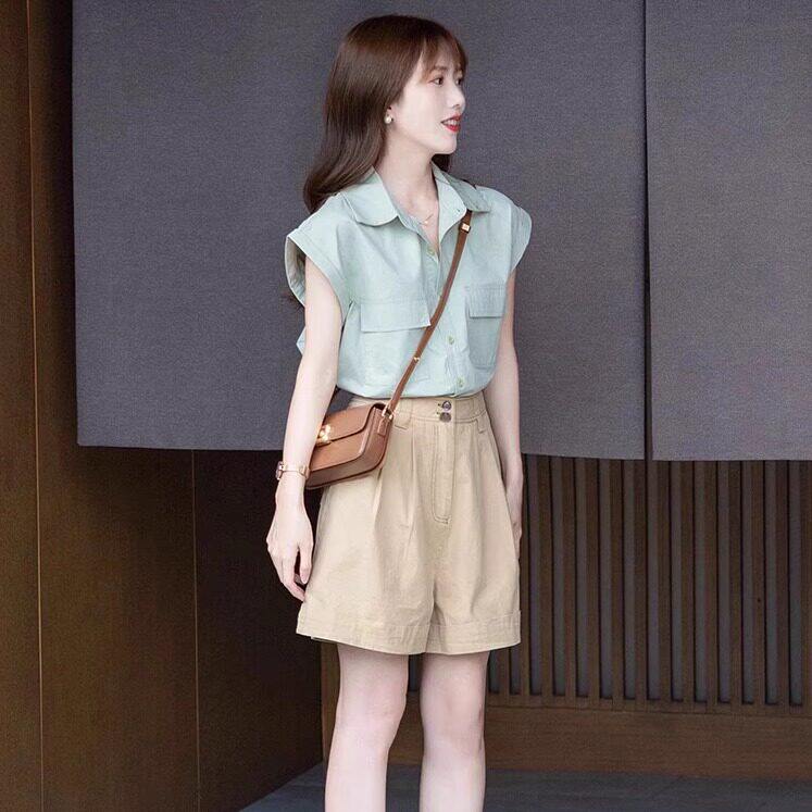 夏日穿搭套装女2026新款春夏装搭配一整小个子ootd减龄短裤两件套