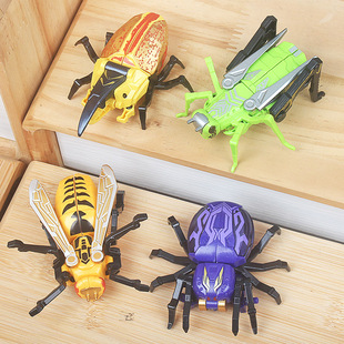 合金钢甲兽飞虫变形机器人蚱蜢狼蛛黄蜂模型生日礼物儿童益智玩具