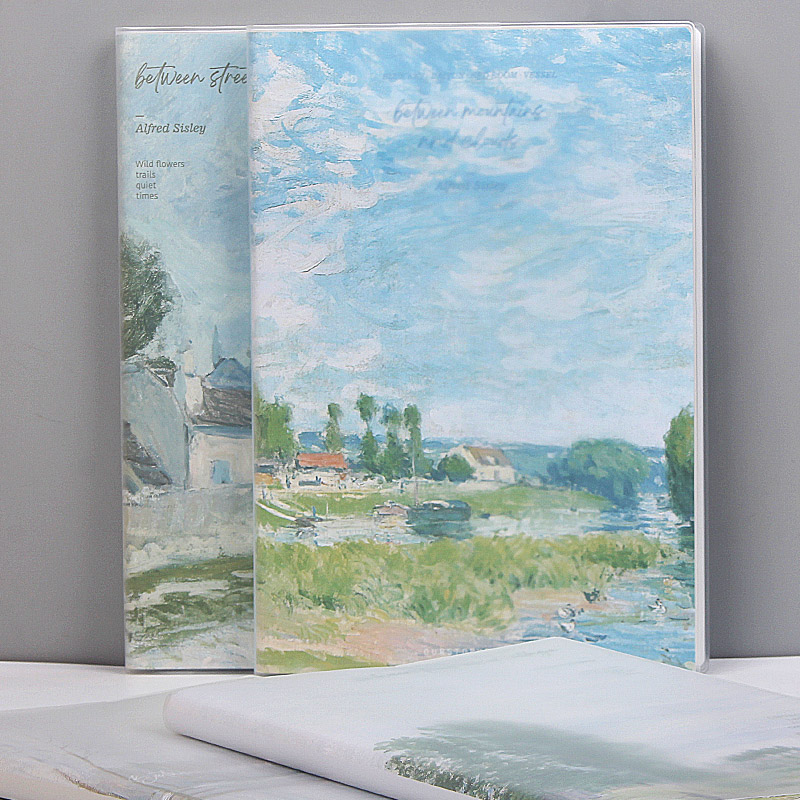 初品胶套笔记本子文具B5大号复古油画横线日记事手账西斯莱的郊外