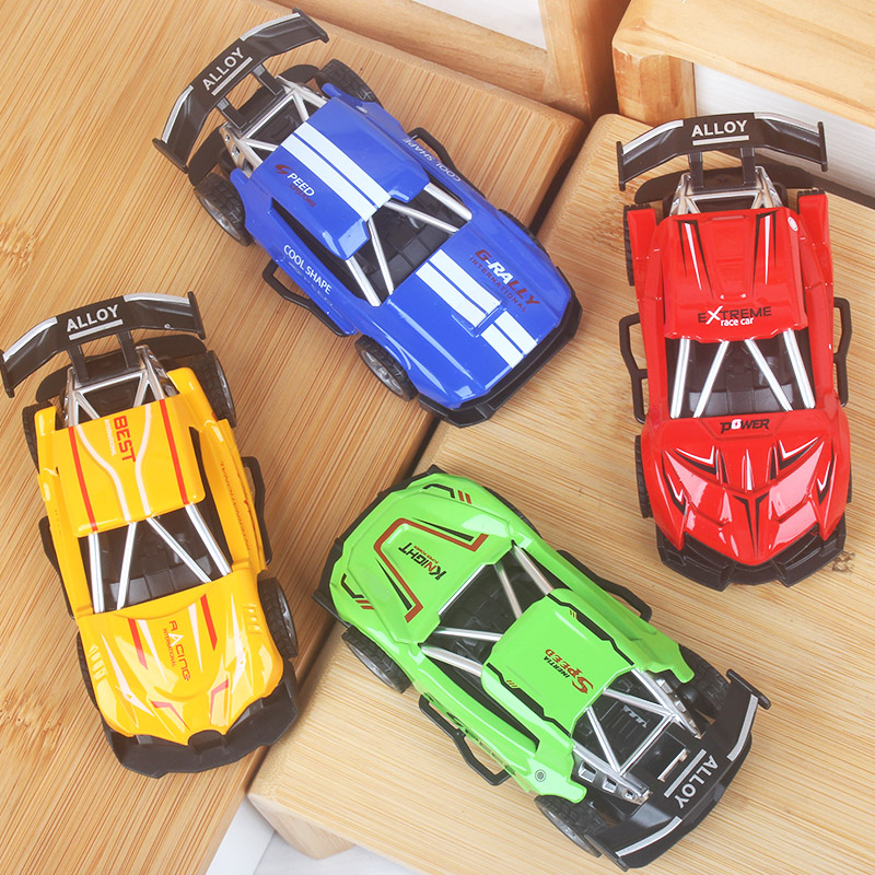 合金车壳回力竞速车模型彩色汽车赛车儿童包包益智玩具生日礼物男