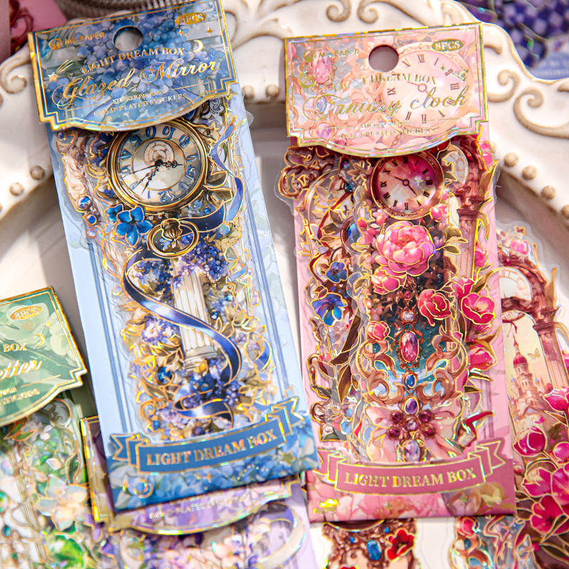 浮光拾梦匣手账贴纸复古宫廷花卉宝石钟表北欧风手机壳文具装饰贴