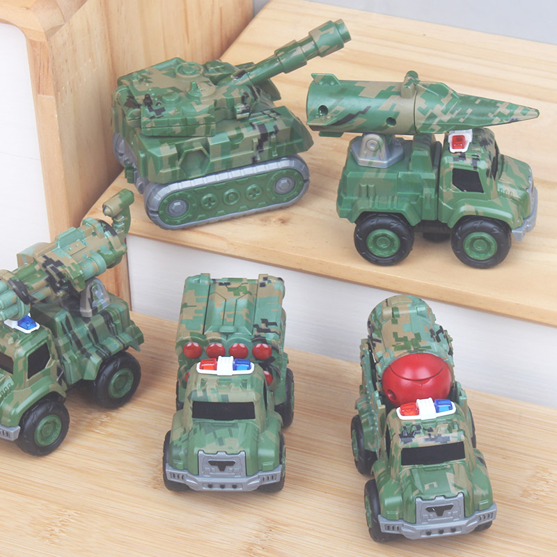 合金军事战队回力滑行坦克导弹车加特林车男益智玩具生日礼物