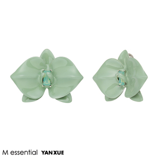 YANXUE Messential联名款 兰花系列珐琅耳夹优雅简约原创耳饰