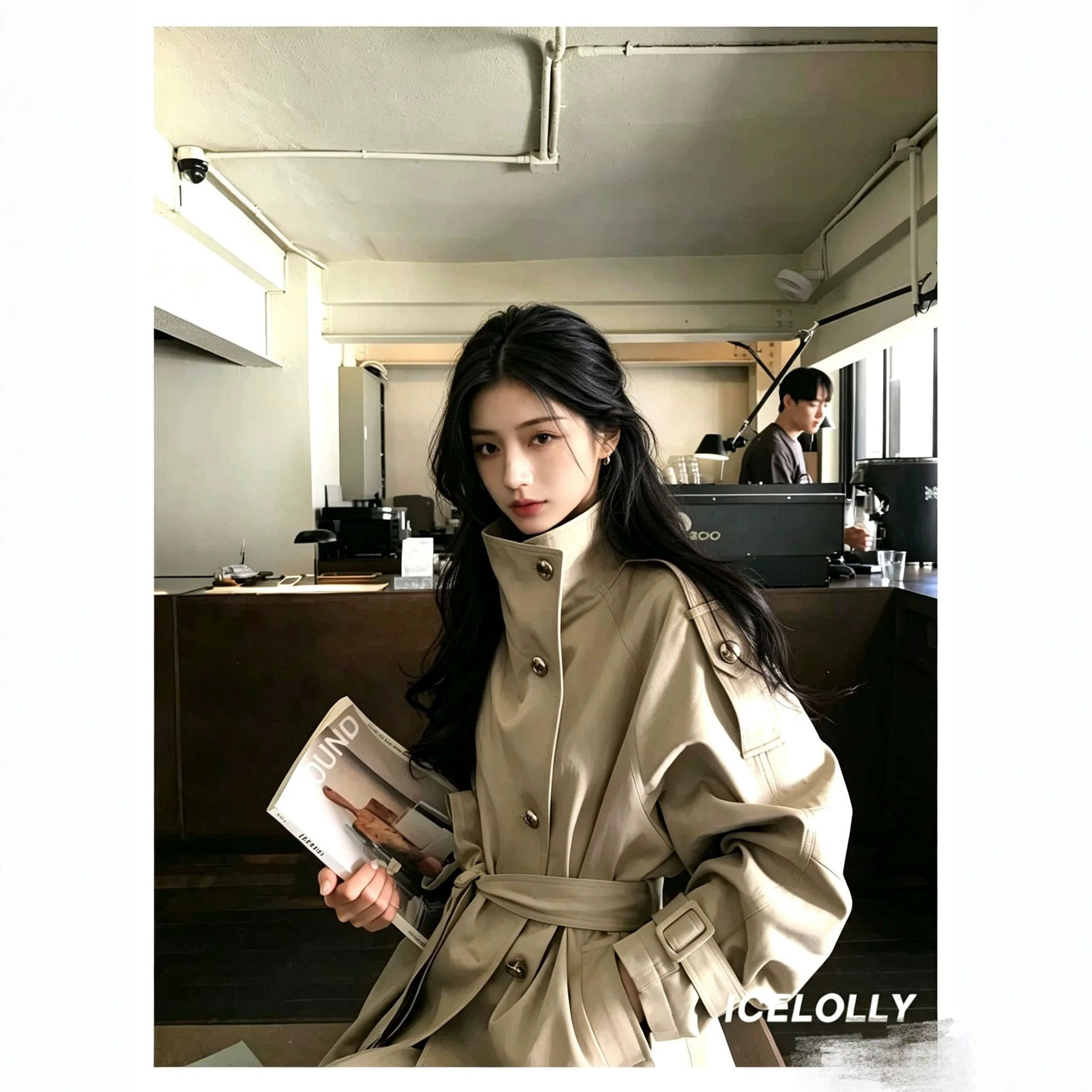 ICELOLLY安东尼短款立领风衣外套女新款秋季穿搭通勤大衣