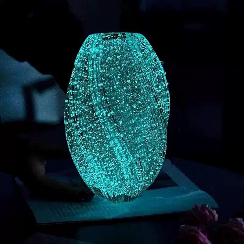 新款麦芽糖透明夜光玻璃花瓶家奢简约家居水培装饰花盆摆件
