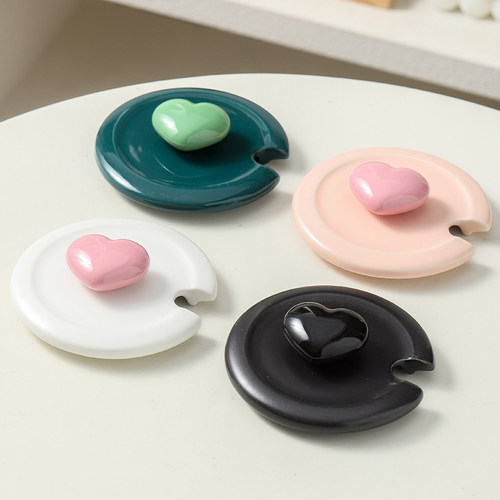 马克杯盖带缺口通用大口径盖子