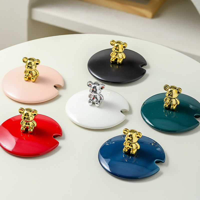 陶瓷马克杯盖带缺口通用大口径盖