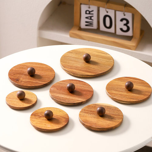 防霉相思木杯盖大口径玻璃盖单卖