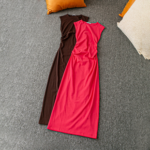 外贸韩版 圆领无袖 新款 减龄百搭 套头连衣裙 温柔气质时尚 夏季