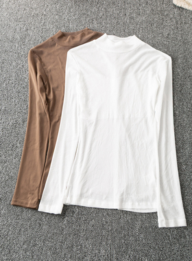 春秋外贸韩版新款 休闲舒适 百搭中领长袖套头网纱蕾丝衫 XDA2258