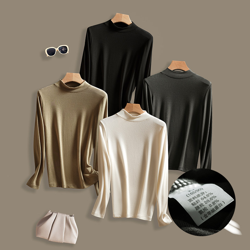外贸新款羊绒蛋白打底衫修身发热保暖 圆领长袖套头上衣K-JP6109,女装/女士精品,T恤,淘宝优惠券,粉丝福利购,淘宝优惠卷