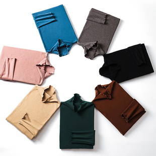 堆堆领套头JP 纳米绒打底衫 907 木耳边长袖 秋冬内搭外穿保暖修身