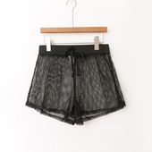 外贸韩版 减龄活泼 新款 夏季 休闲百搭 时尚 松紧腰网眼短裤