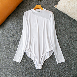 新款 连体裤 青春流行 圆领长袖 不同面料拼接 春夏外贸韩版