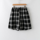 长裤 春夏外贸韩版 休闲出街 松紧腰格子短裤 新款 简约舒适