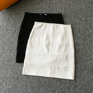 舒适简约 夏季 气质高级百搭 新款 松紧腰半身短裙 外贸韩版