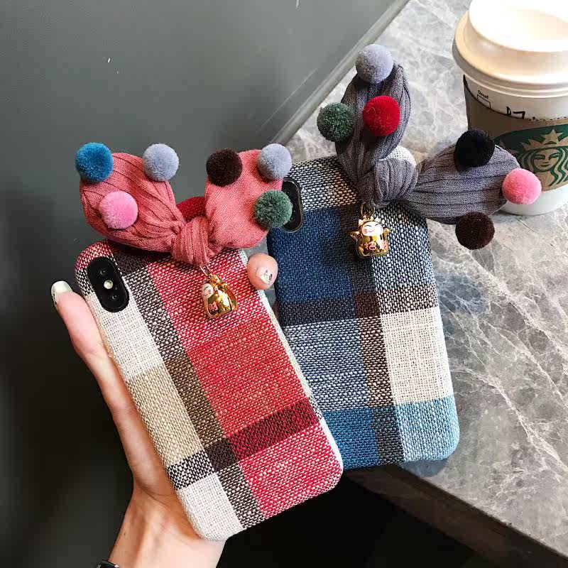 iPhoneXsMax Mobile phone shell Plush Hair ball Rabbit Ears Apple 7 smart cover 6s tide 8Plus Female shell rin the Women's clothing/Boutique , Dress  category - from Buy2taobao.com to provide professional Taobao agent buy service