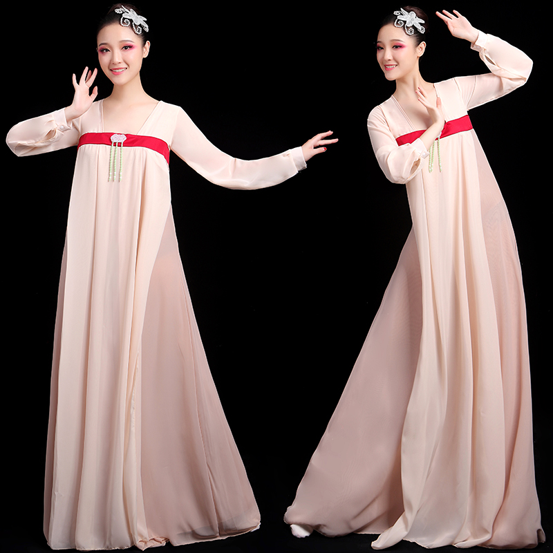 丽人行舞蹈服装改良汉服仙女古装中国风古风长裙飘逸古典舞演出服(用80元券)