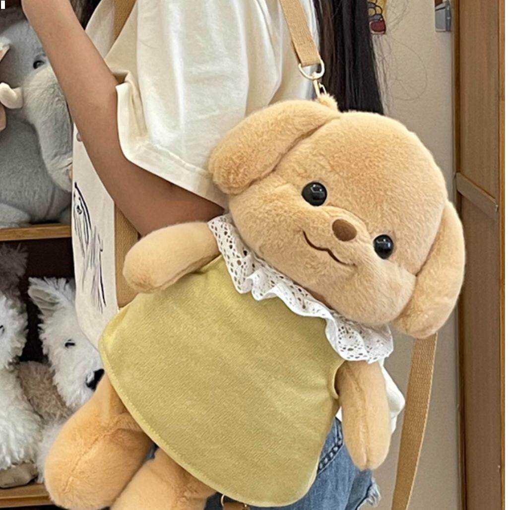 小鼻嘎双肩包森贝儿贵宾犬玩偶书包可爱卡通公仔小背包送女友礼物