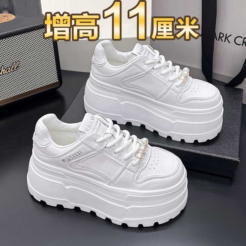 小白鞋增高厚底平底单鞋休闲板鞋
