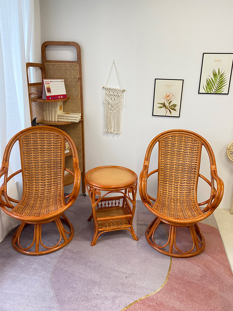 真藤编织家用单人休闲藤椅天然藤老人高靠背椅阳台椅子茶几三件套,住宅家具,桌椅套件,淘宝优惠券,粉丝福利购,淘宝优惠卷