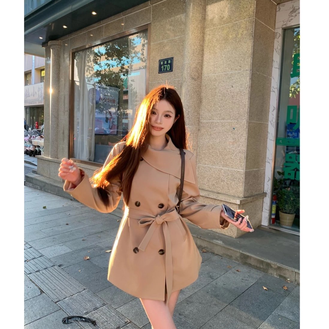 MIU系千金UM家2025秋网红新款英伦风双排扣韩版通勤风衣外套女