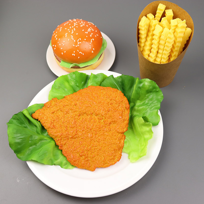仿真鸡排模型炸鸡块烤鸡肉鸡米花食物摆件假食品启蒙教具拍照道具