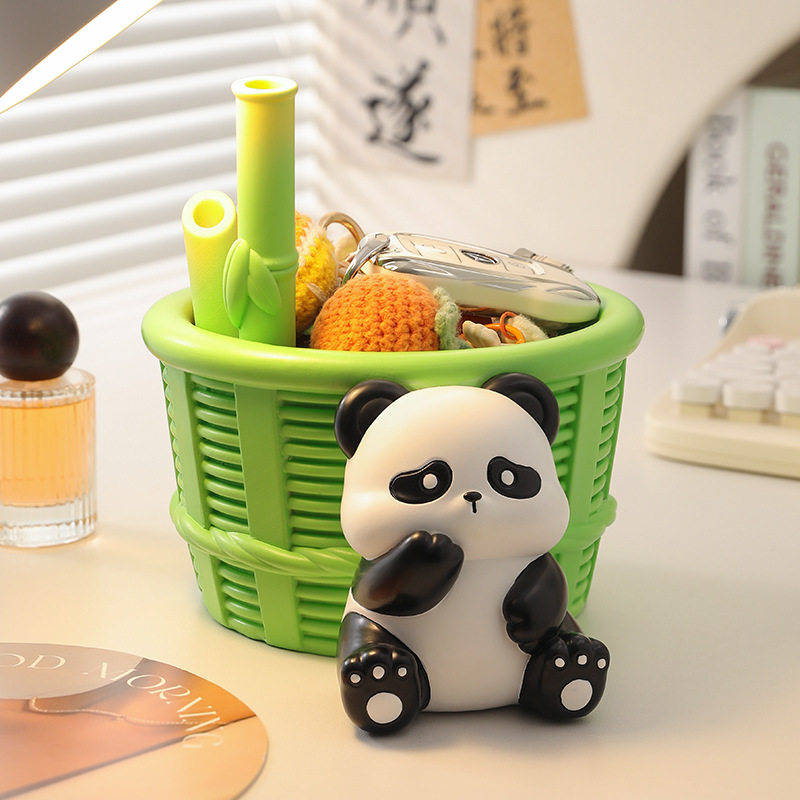 轻奢高档熊猫摆件 玄关客厅酒柜钥匙收纳树脂工艺品乔迁新居礼品,家居饰品,桌面摆件,淘宝优惠券,粉丝福利购,淘宝优惠卷