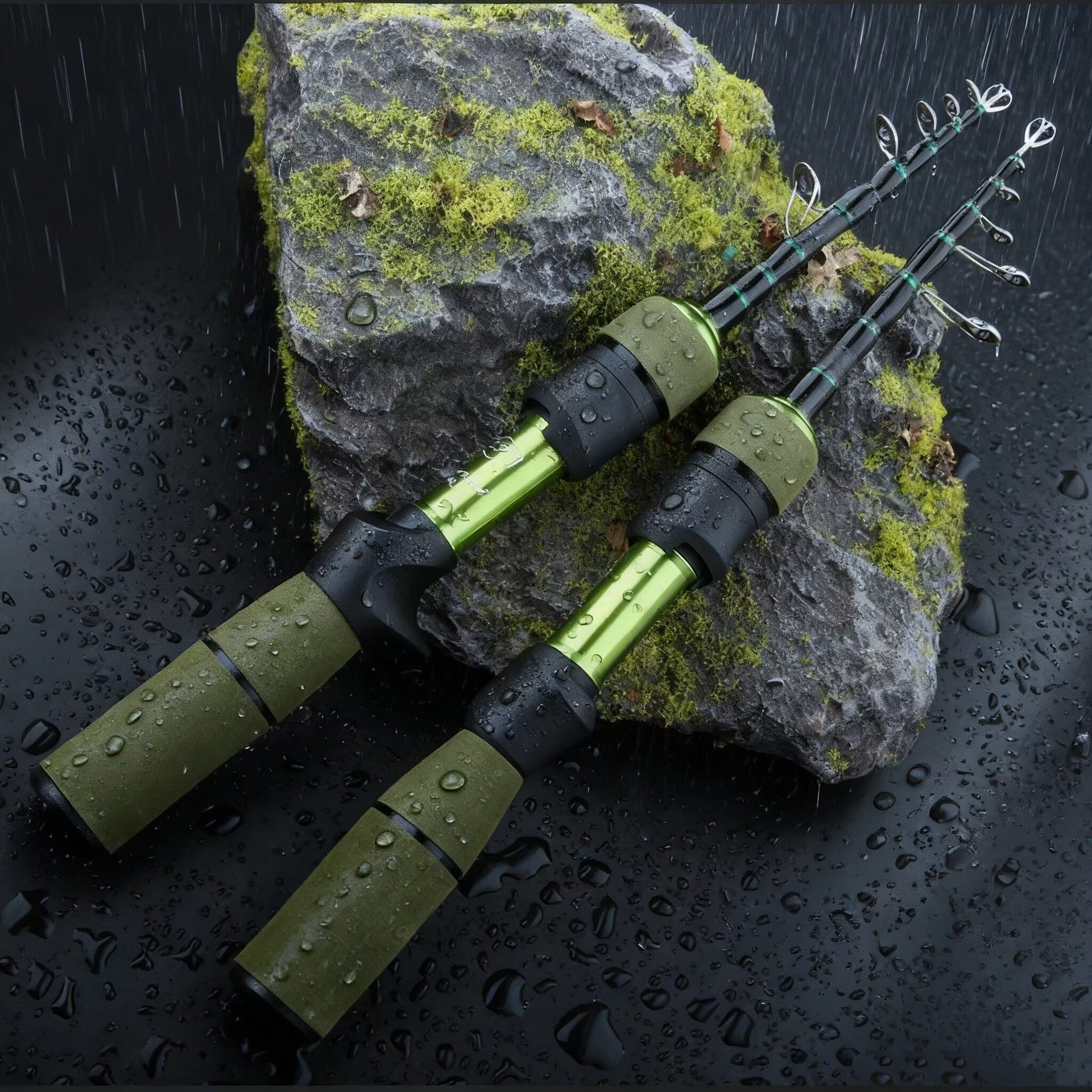 新品便携式迷你碳素收缩马口竿弹射路亚竿1.8米枪柄直柄冰钓竿