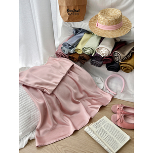 法式 复古醋酸冰天丝缎面鱼尾半身裙女夏高级垂感洋气质包臀a字裙