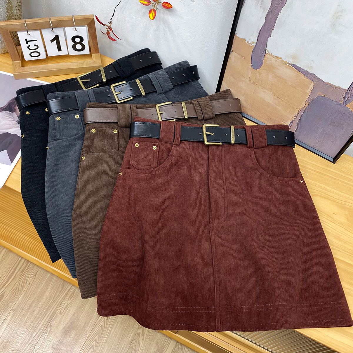 高级百搭设计感气质甜辣少女短裙