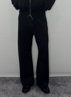 Roast lucky 380g空气层A字廓形弯刀卫裤男宽松休闲柔软抗皱长裤