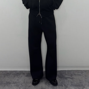 Roast lucky 380g空气层A字廓形弯刀卫裤男宽松休闲柔软抗皱长裤