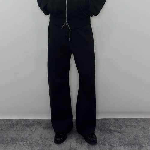 Roast lucky 380g空气层A字廓形弯刀卫裤男宽松休闲柔软抗皱长裤