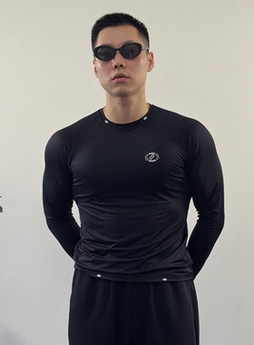 Roast Lucky修身运动速干长袖 弹力紧身透气T恤健身男款