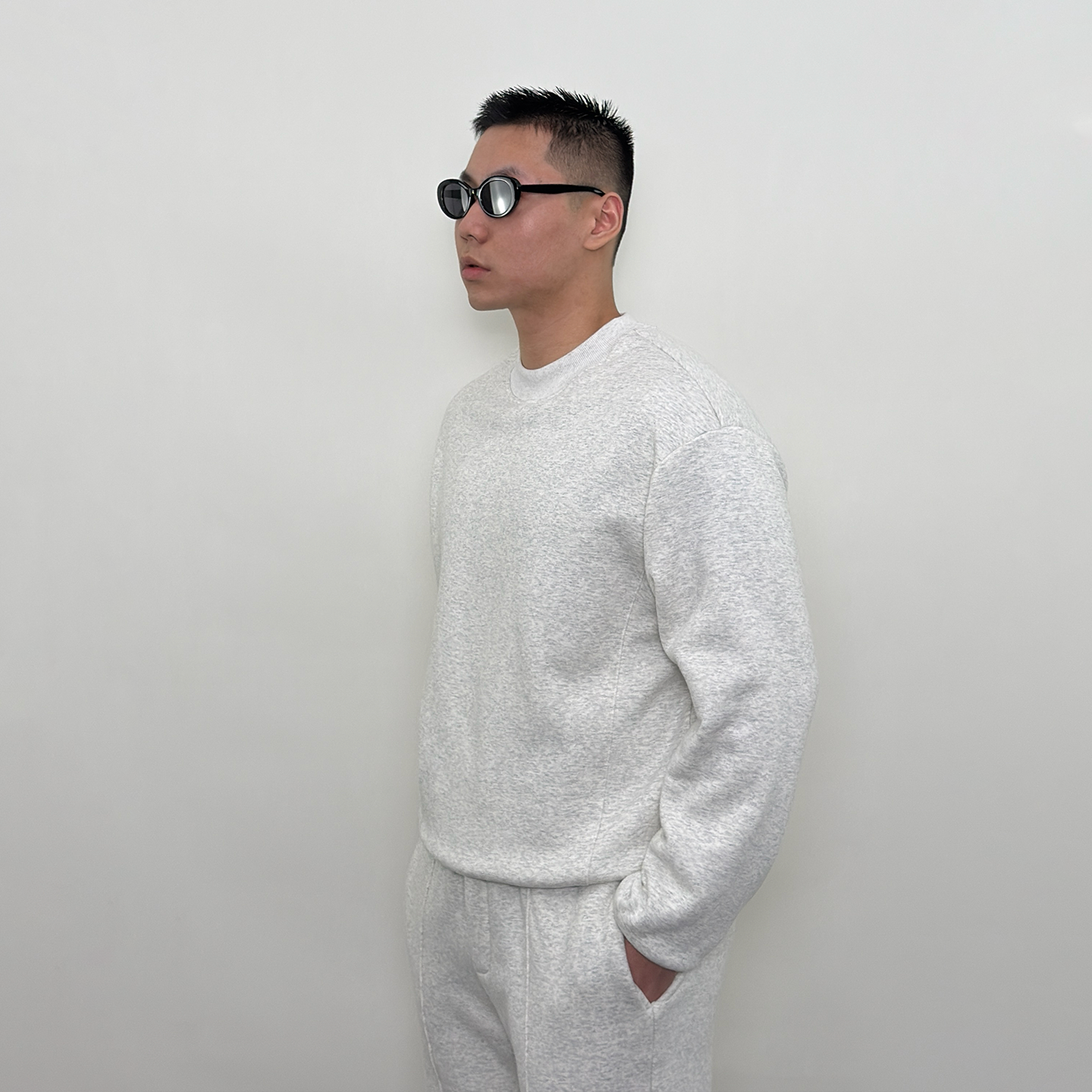 Roast lucky秋冬基础运动休闲加绒加厚套头圆领卫衣通勤百搭保暖